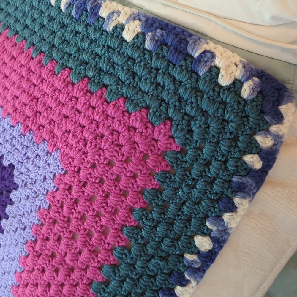 Cozy Multicolor Crochet Throw Blanket - Picture 4 of 6